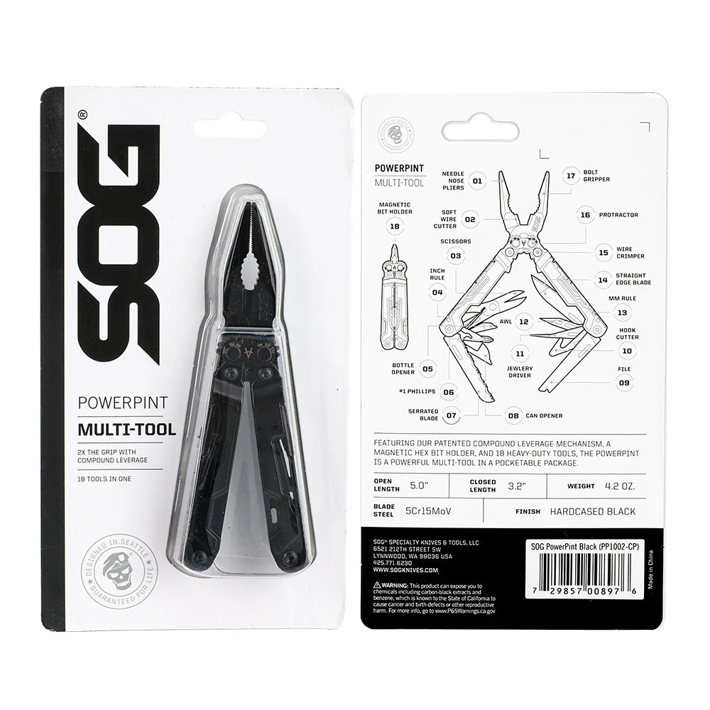 SOG PowerPint 18-In-1 Mini Multi-Tool With Pliers And Knife