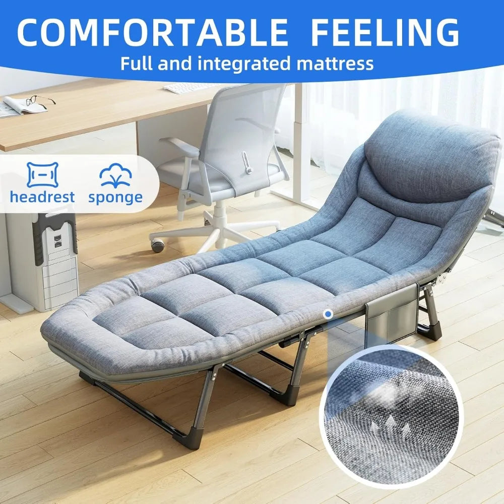 XIUWO Heavy Duty Folding Cot With Mattress 550 Lb Capacity