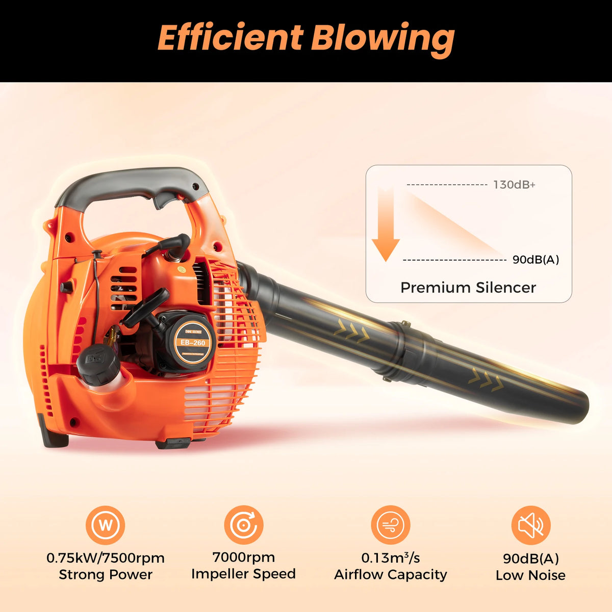 Bymaocar Two Stroke Handheld Gas Powered Lawn Garden Leaf Blower