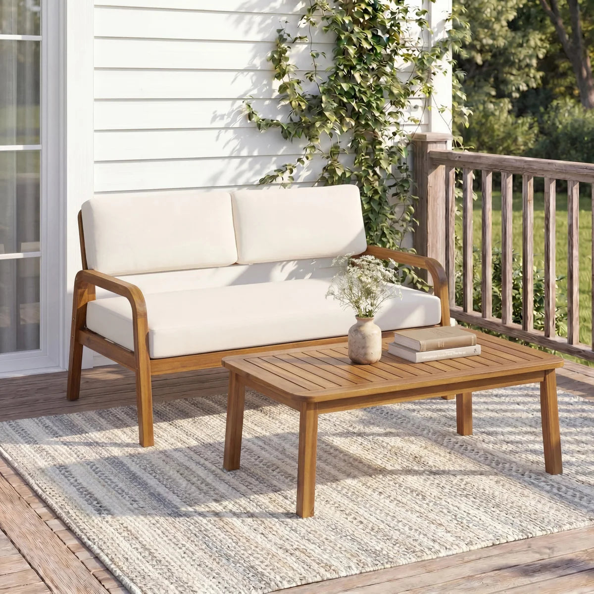 Christopher Knight Home Outdoor Loveseat And Coffee Table Set