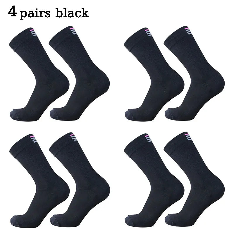 Unisex Mid Length Cycling Socks Four Pairs For Racing