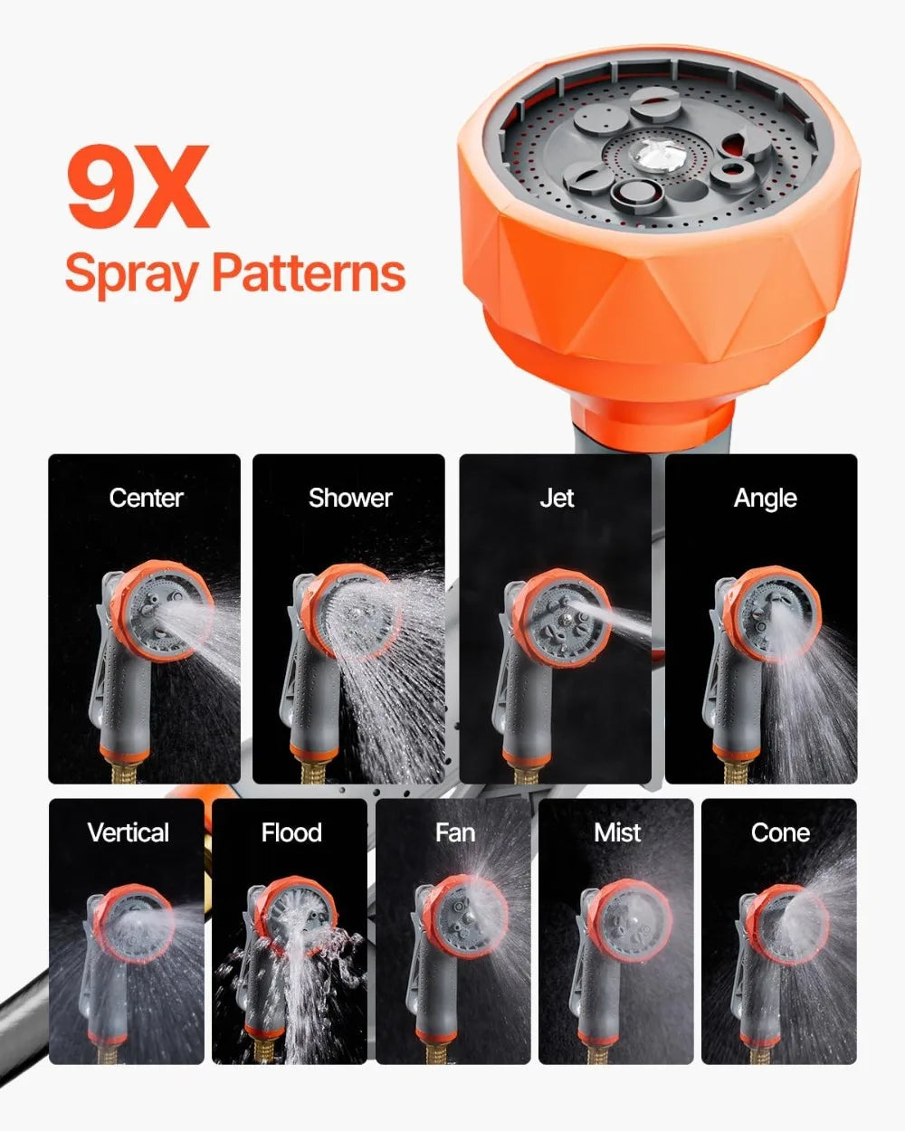 Retractable Garden Hose Reel With 180 Degree Swivel And Nozzle