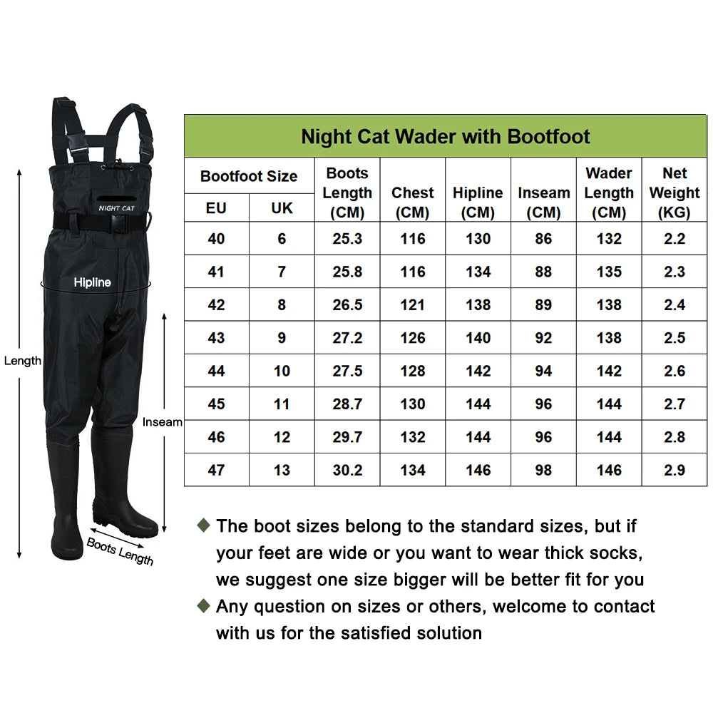 Waterproof Nylon Chest Waders For Fishing And Hunting Comfortable