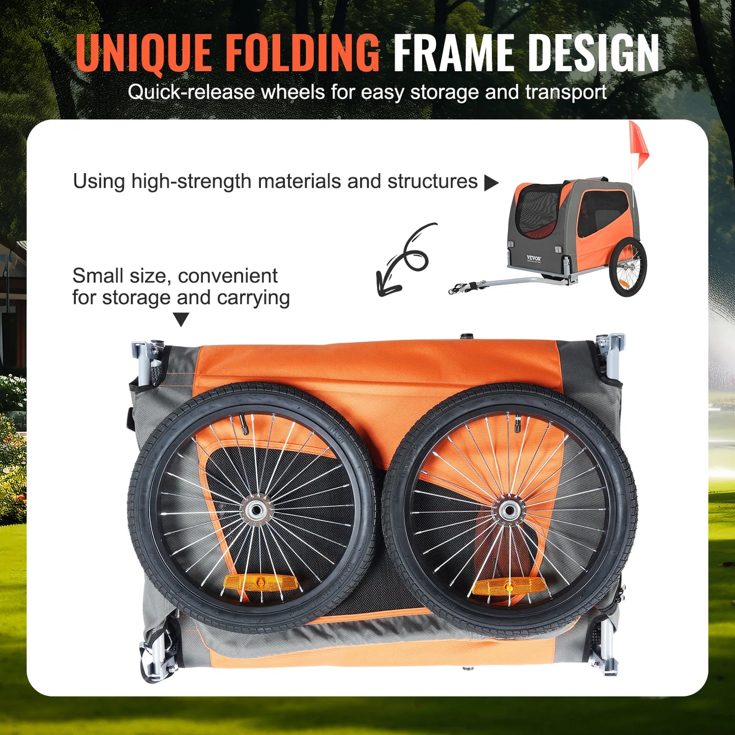 SucceBuy Dog Bike Trailer Pet Cart with Folding Frame