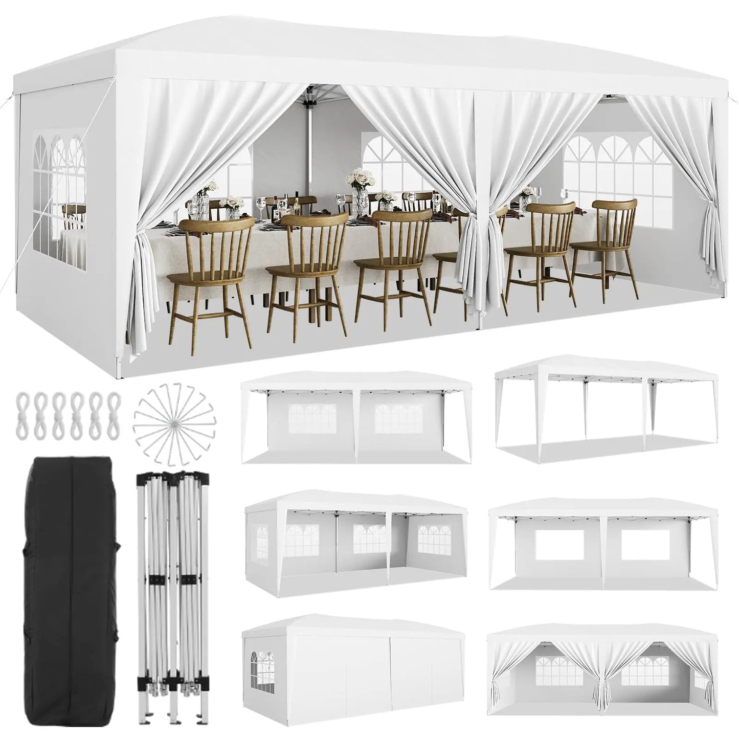 HiMISS Heavy Duty Commercial Canopy Tent With Sidewalls