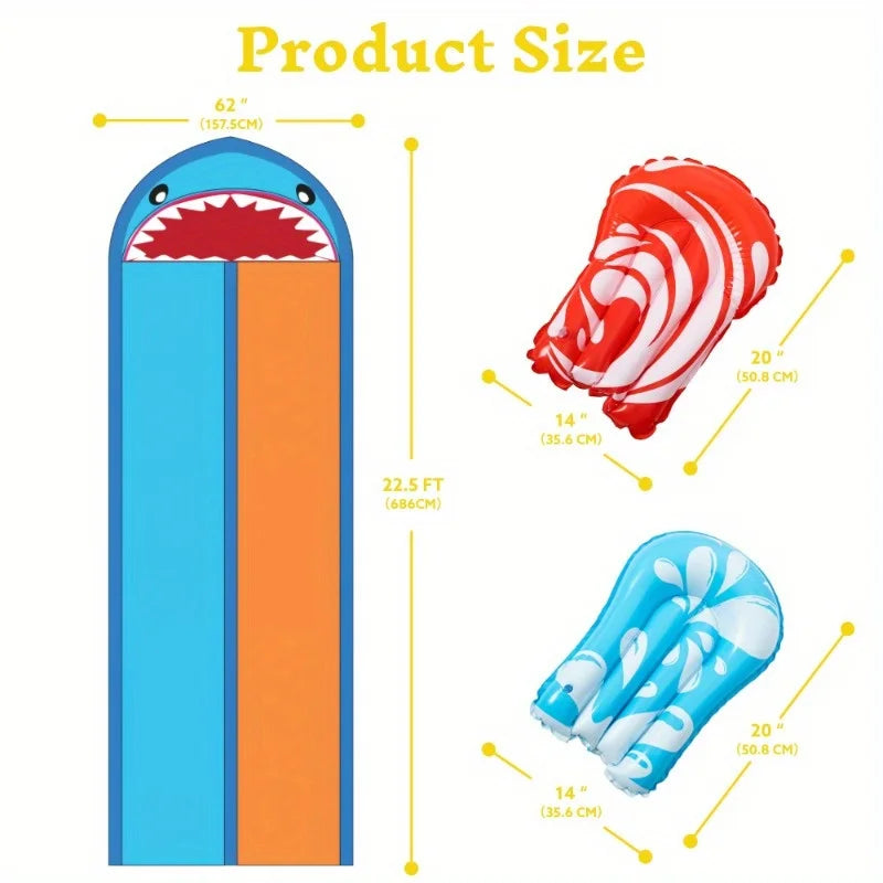 Joyfy Summer Water Slide With Dual Inflatable Boards For Everyone
