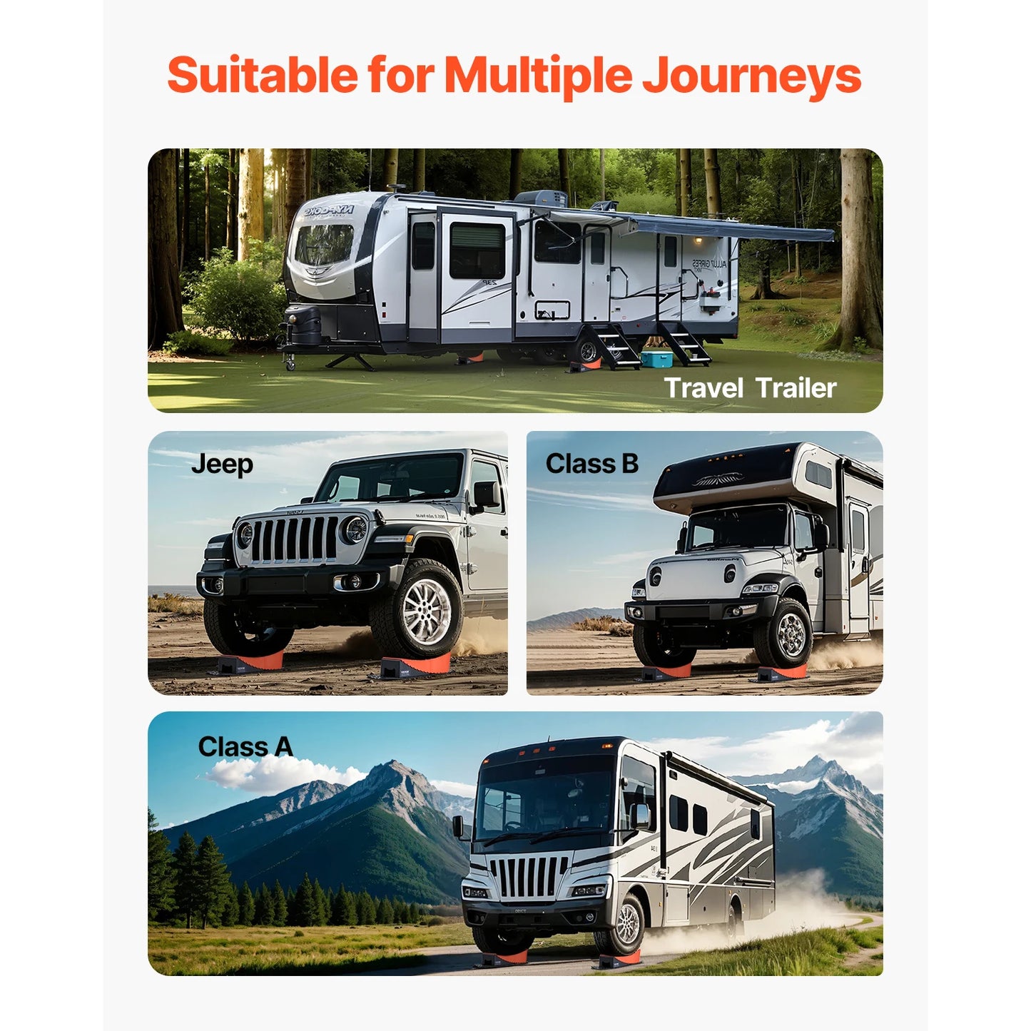 SucceBuy Camper Levelers Kit For RVs With Anti Slip Mat