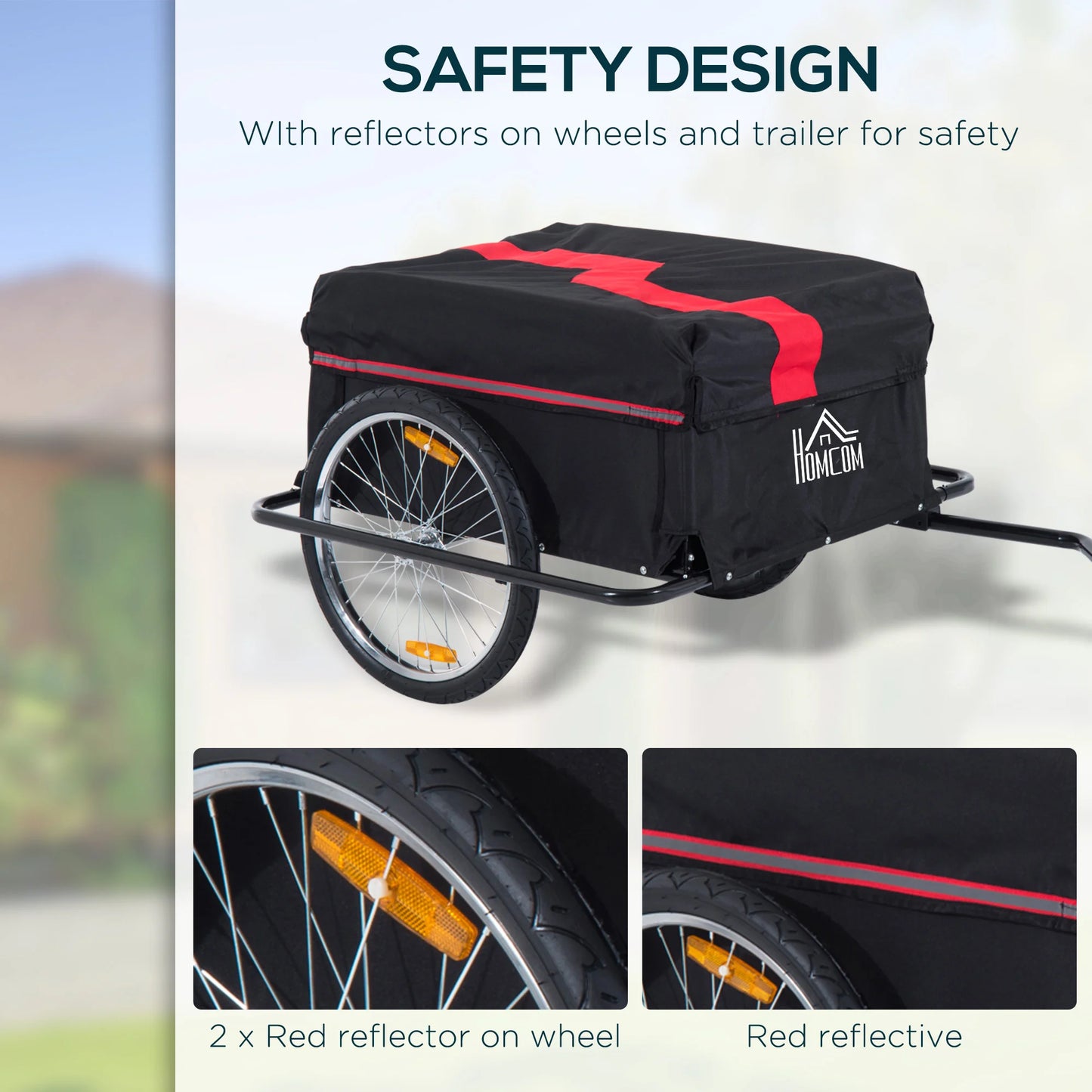 Outsunny Elite Two-Wheel Bicycle Cargo Wagon Trailer