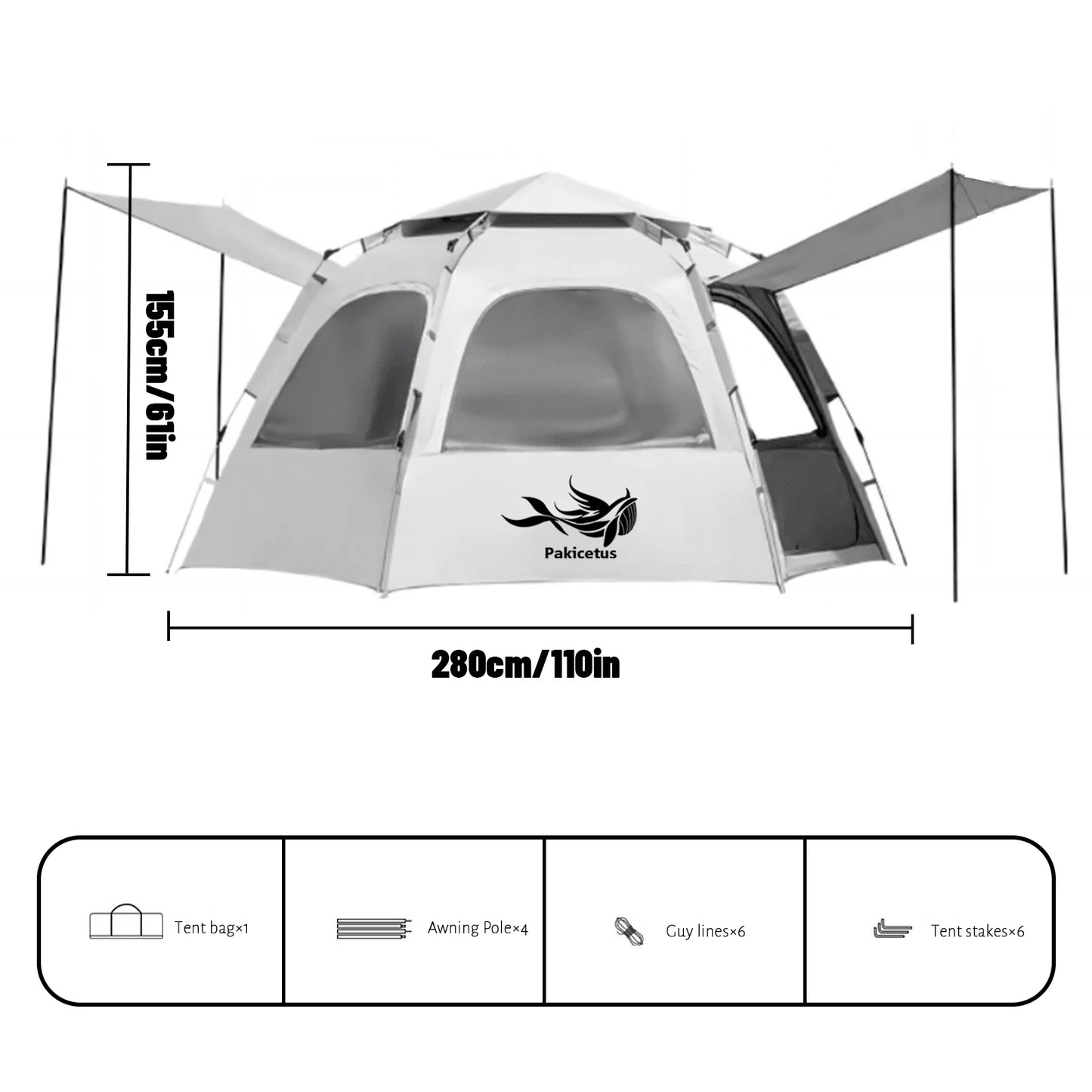 Pakicetus Spherical Hexagonal Camping Tent Quick Set Design Mesh Vent