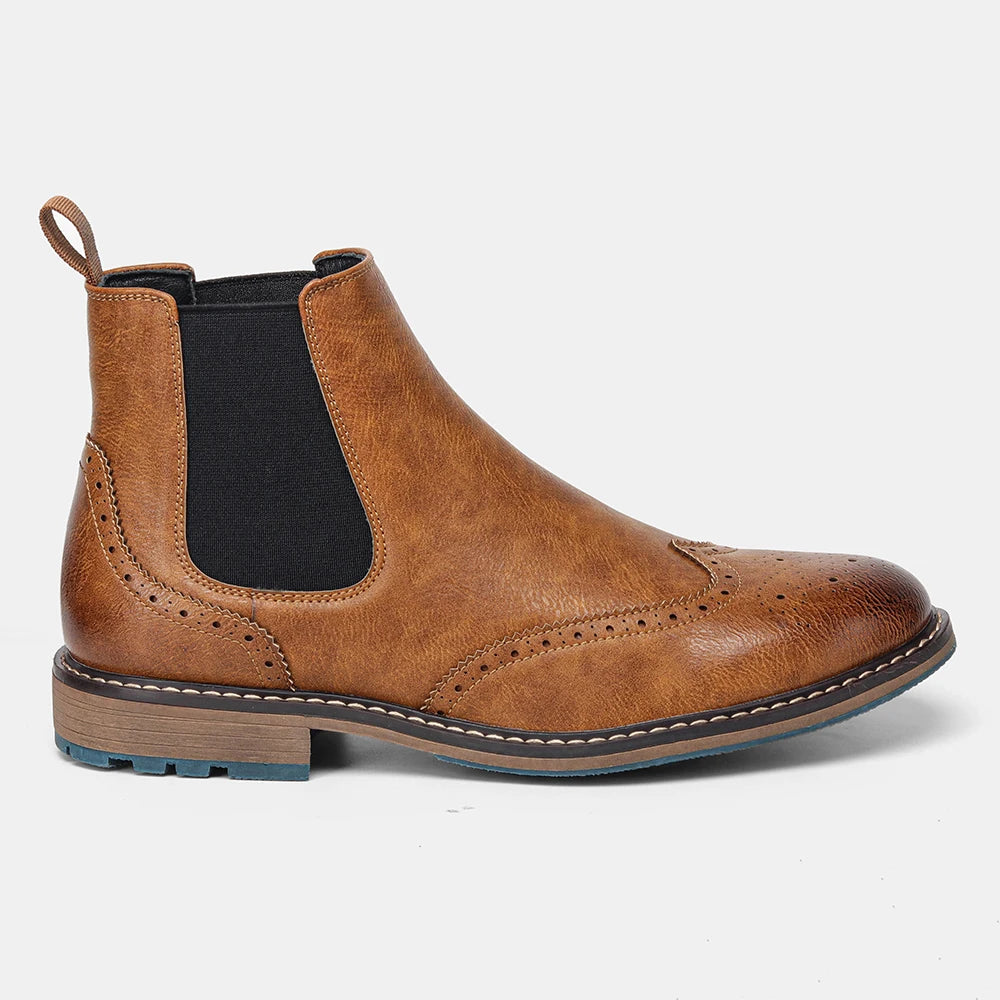 Hecrafted Mens Casual Chelsea Ankle Boots With Elastic Sides