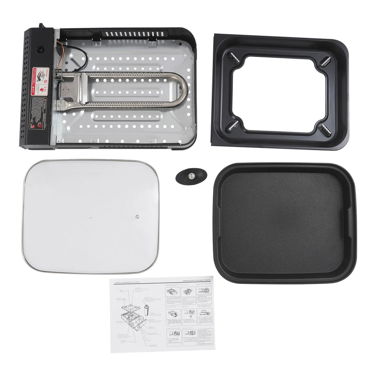 Outdoor Portable Butane Camping Stove With Grill Pan And Lid