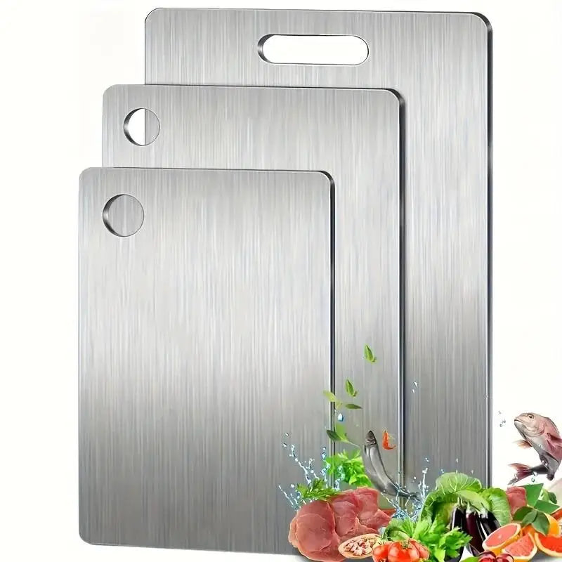 Stainless Steel 3 Piece Cutting Board Set BPA Free