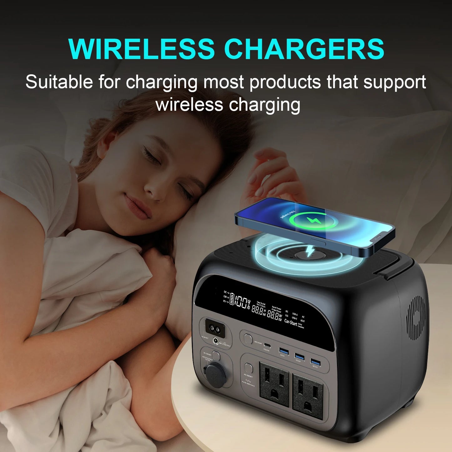 CTOLITY 500W LiFePo4 Portable Power Station Solar Generator Apower 400