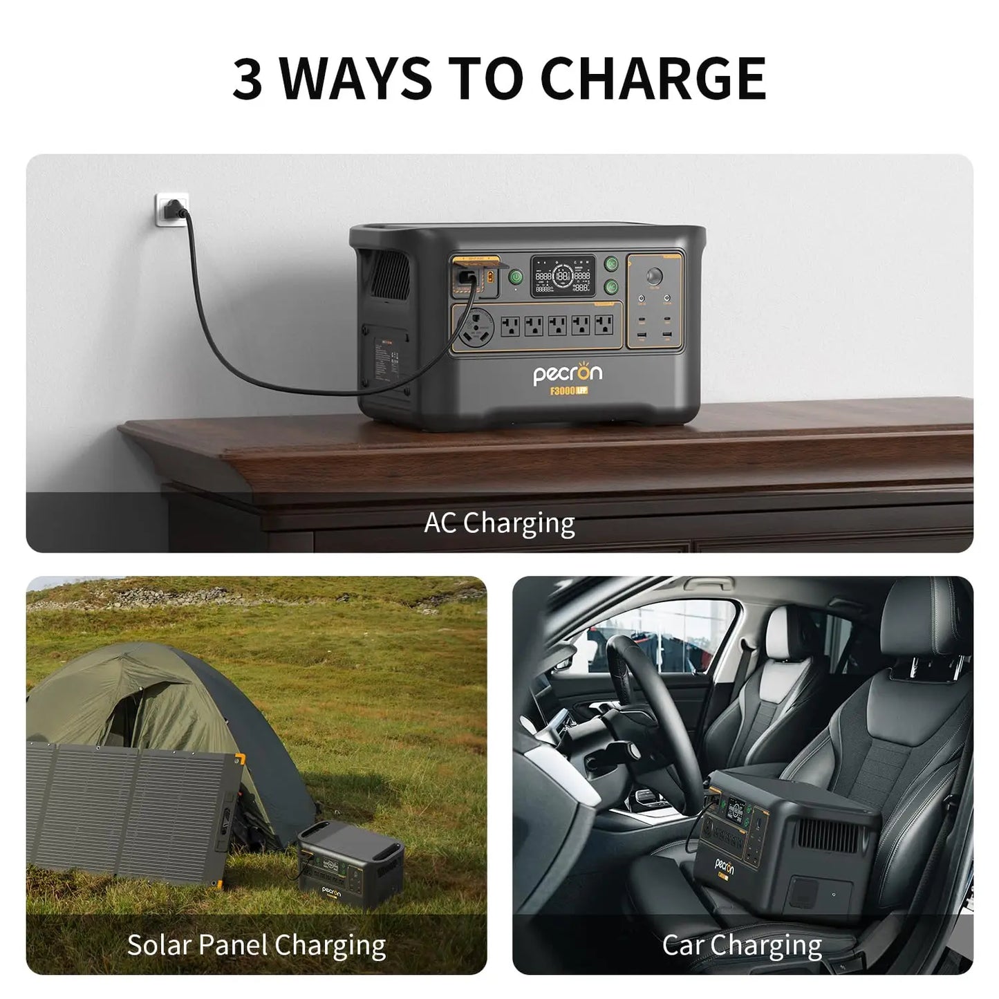 Pecron Portable Power Station F3000LFP 3072Wh LiFePO4 Battery Solar Generator