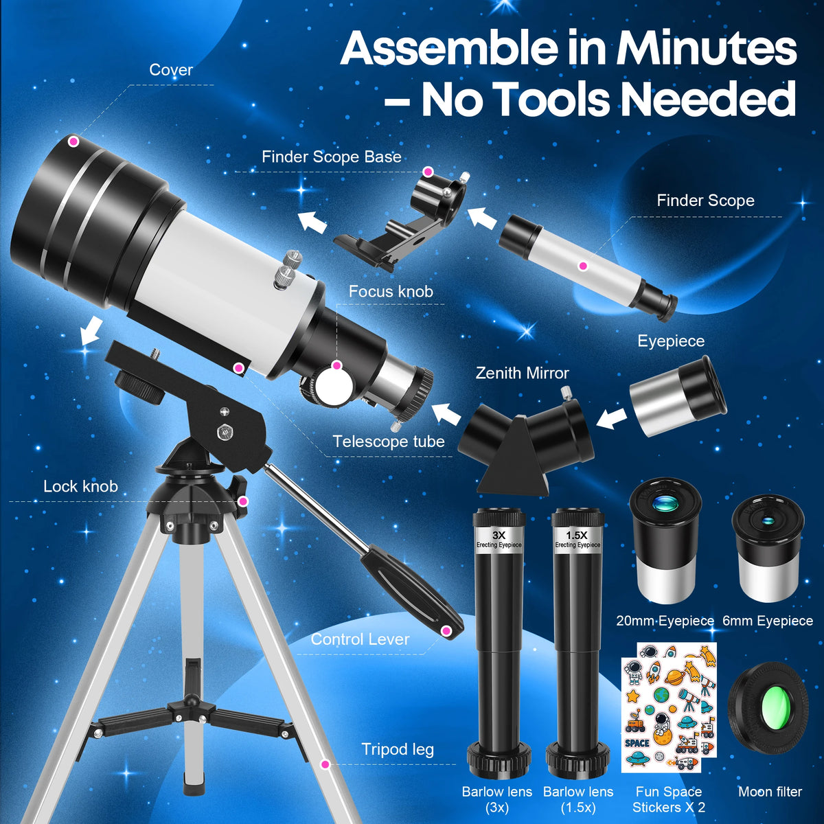 Astronomical Telescope for Beginners and Nature Observation