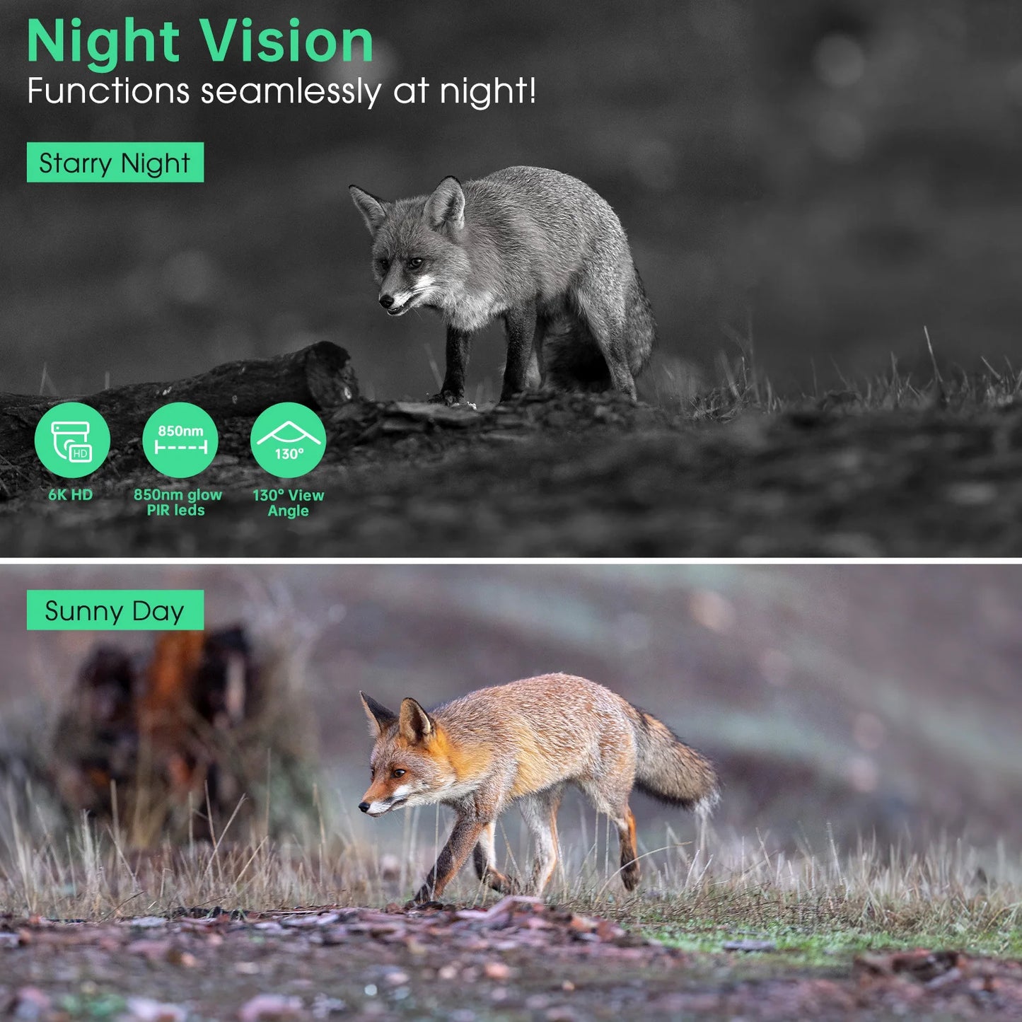 4K Solar Trail Camera 48MP WiFi Night Vision Motion Activated