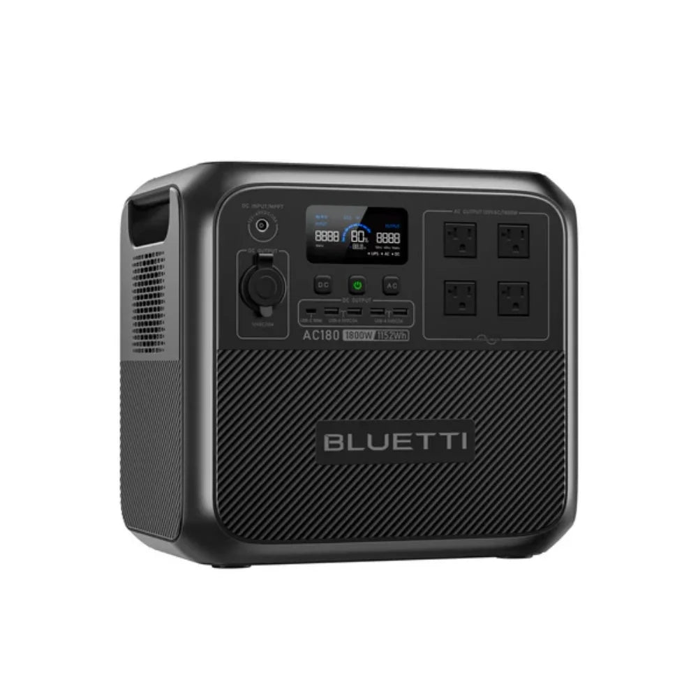 BLUETTI AC180 Solar Generator with 200W Panel 1152Wh 1800W