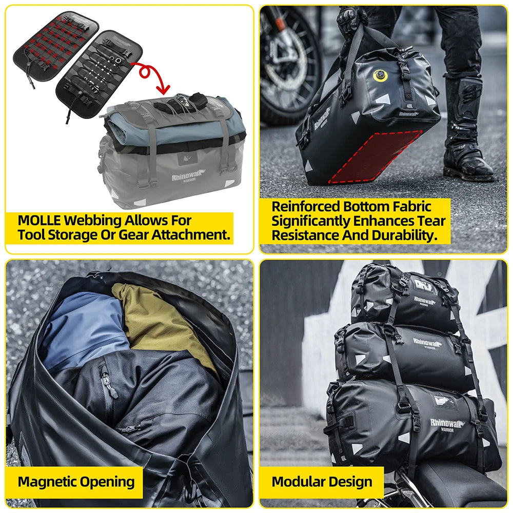 Rhinowalk Waterproof Motorcycle Saddle Bag Universal Pannier