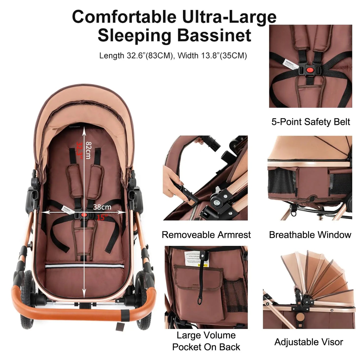 SteAnny Baby Travel System 3in1 Stroller With Isofix Base