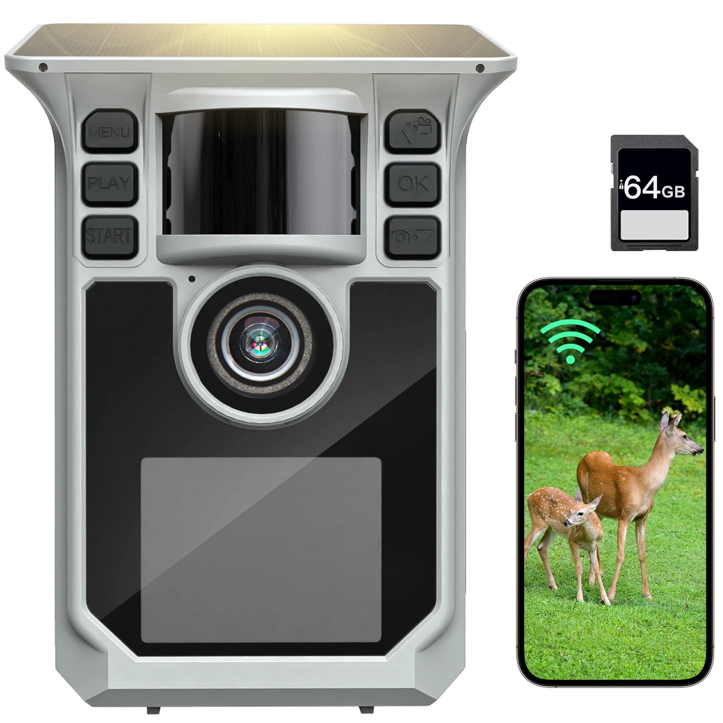 4K Solar Trail Camera 48MP WiFi Night Vision Motion Activated