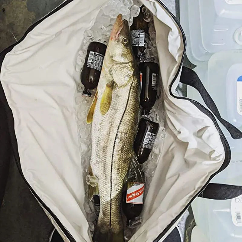 Insulated Fishing Cooler Bag With Drain Plug For Kayak Storage