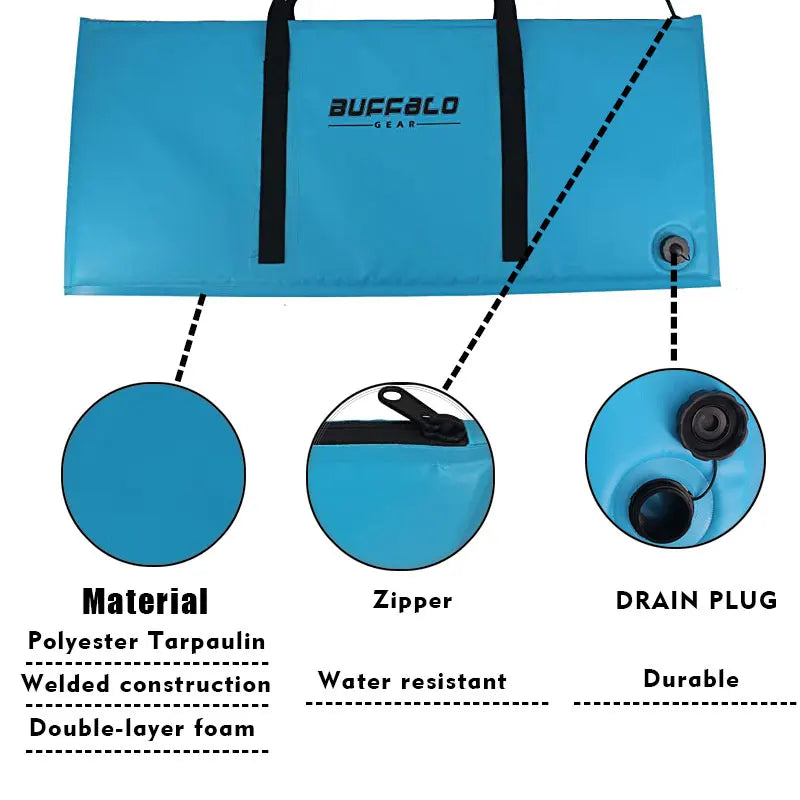Insulated Fishing Cooler Bag With Drain Plug For Kayak Storage