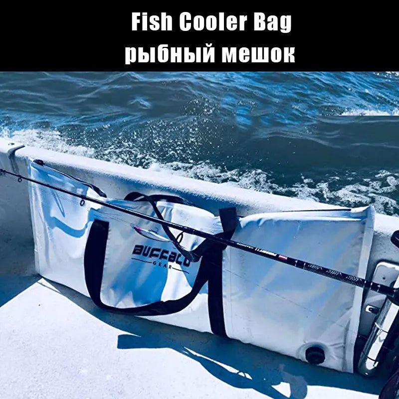 Insulated Fishing Cooler Bag With Drain Plug For Kayak Storage