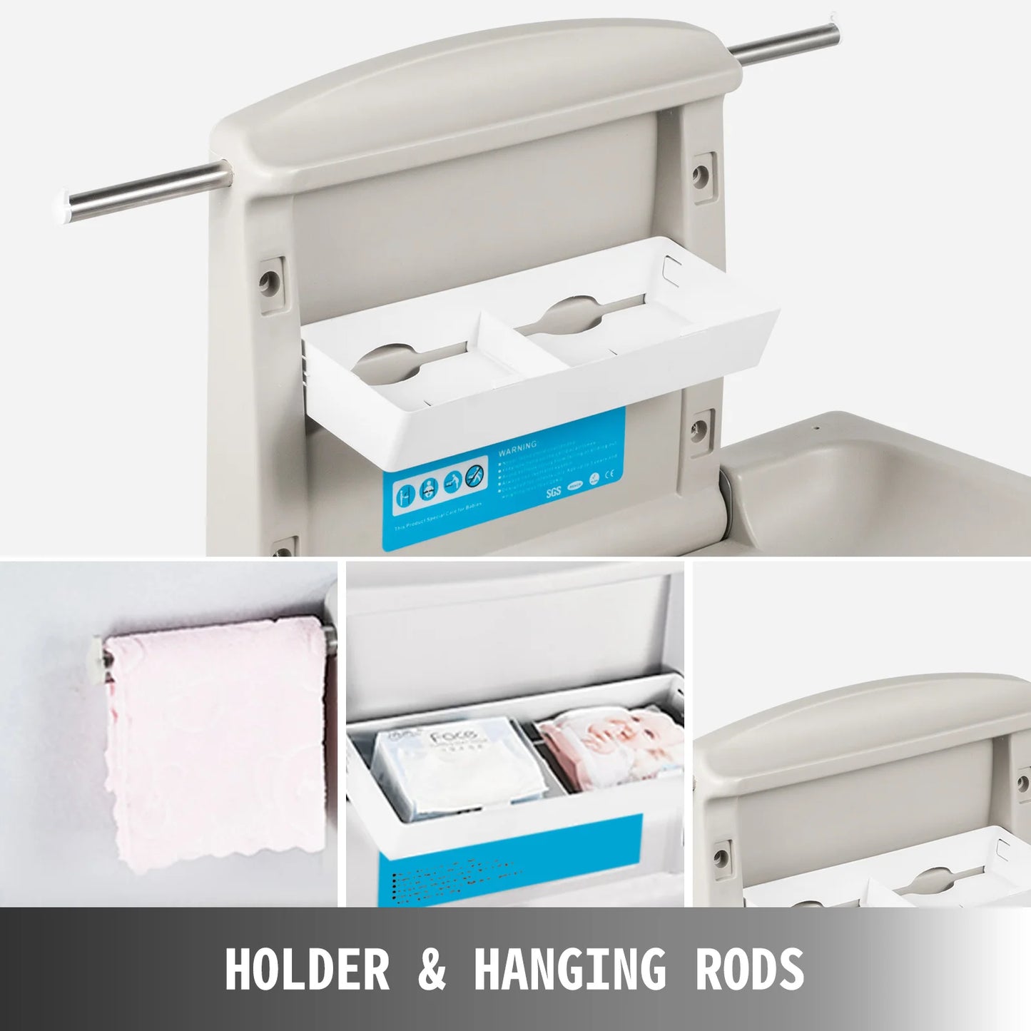 SucceBuy Wall Mount Baby Changing Station For Commercial Use