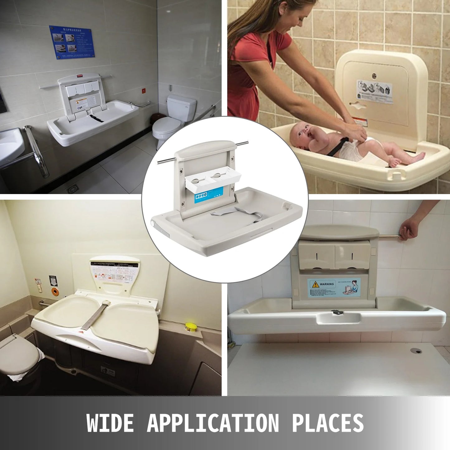 SucceBuy Wall Mount Baby Changing Station For Commercial Use