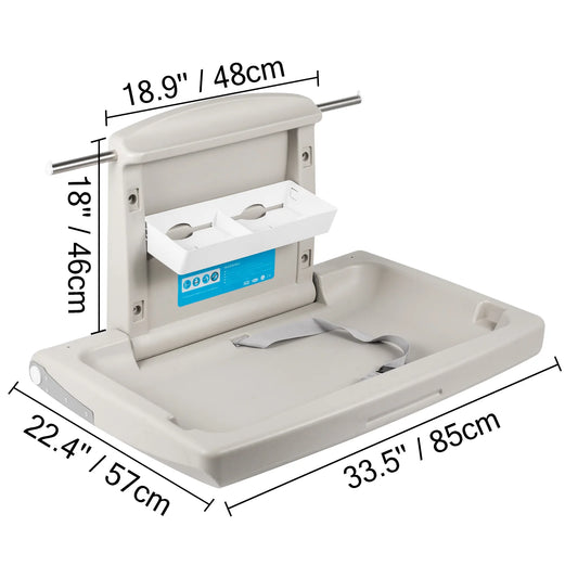 SucceBuy Wall Mount Baby Changing Station For Commercial Use