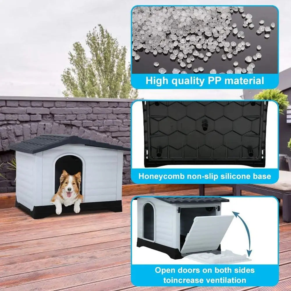 Water Resistant Ventilated Dog House For Indoor Outdoor Use