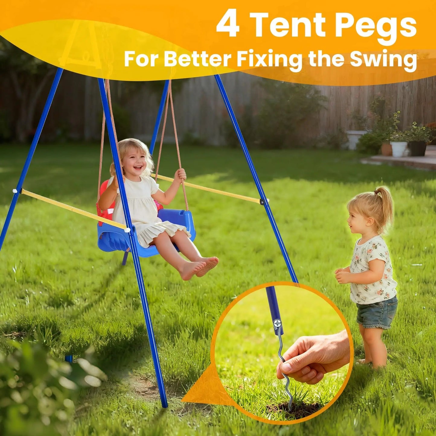 TWISTER.CK 4-in-1 Toddler Swing Set With Basketball Hoop