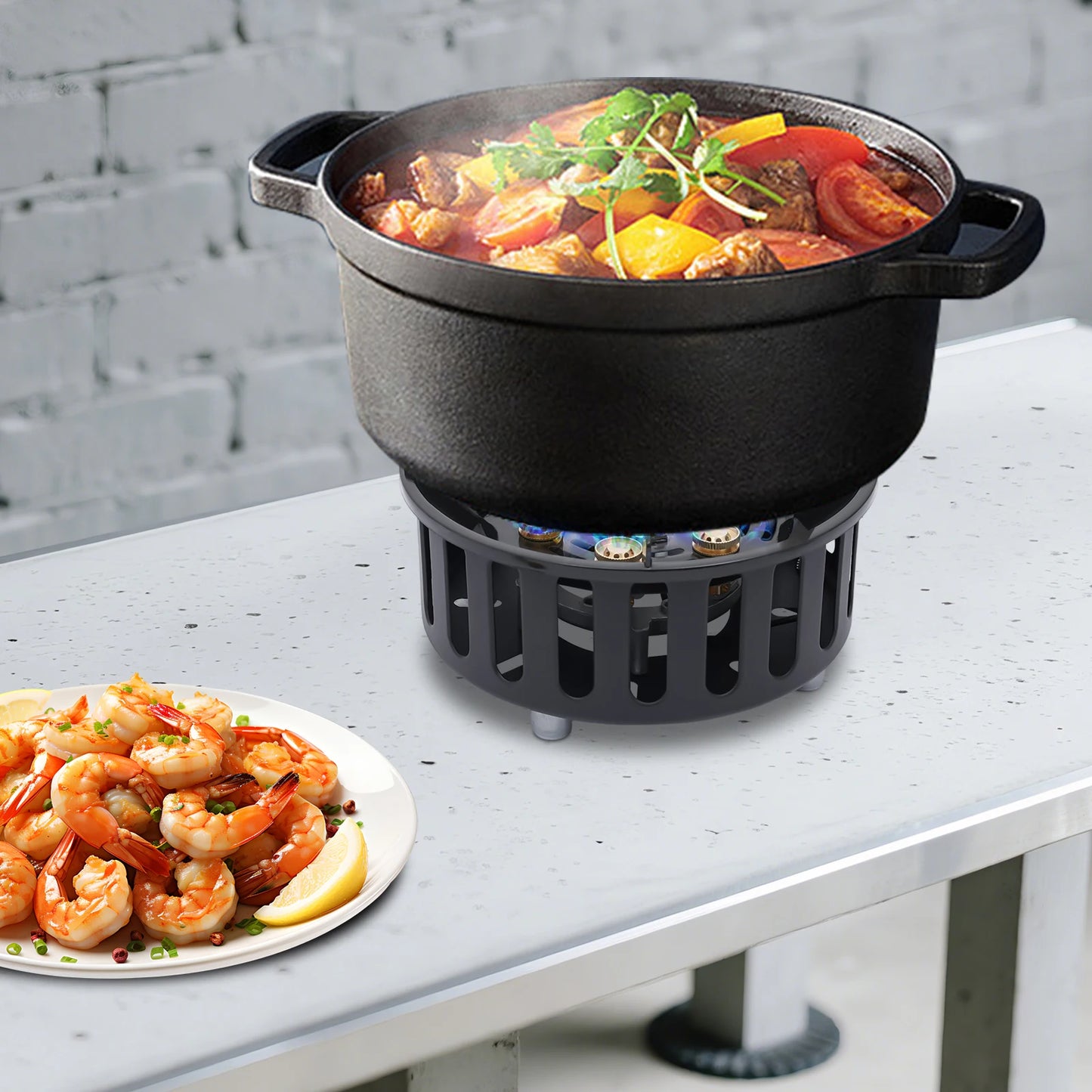 Rolled Steel Portable Camping Stove 72000BTU Windproof Cooker
