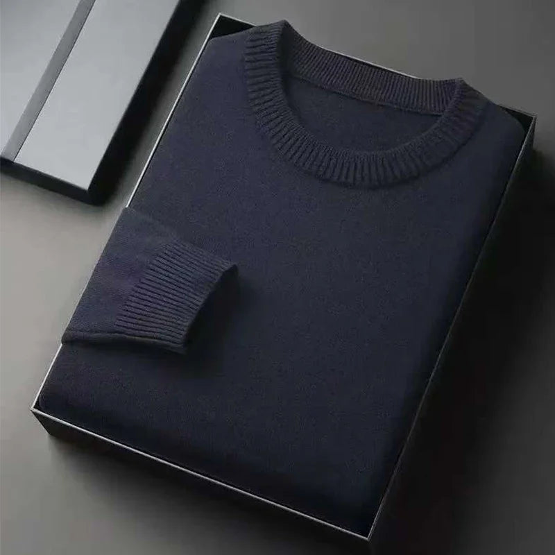 Men's Classic Crewneck Knit Pullover Sweater Lightweight Polyester