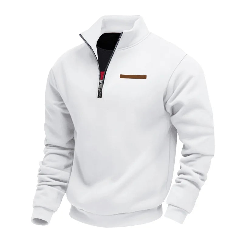 American Heavy Fleece Half Zip Mens Sweater Stand Up Collar