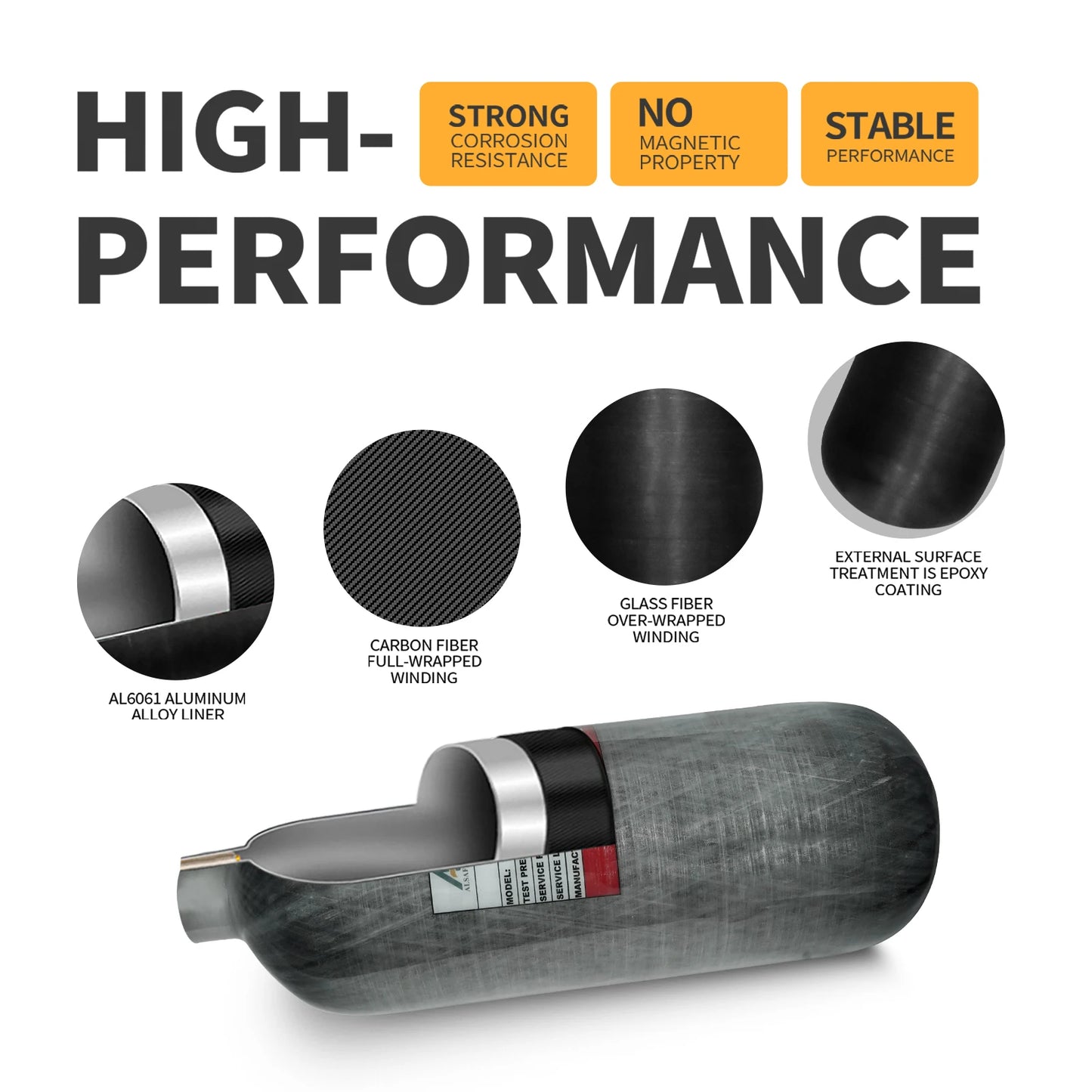 Tuxing Carbon Fiber High Pressure Diving Cylinder 4500 PSI M18