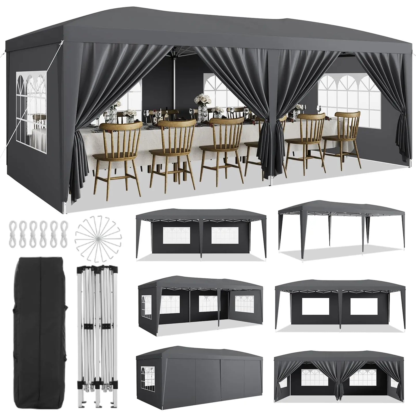 HiMISS Heavy Duty Commercial Canopy Tent With Sidewalls