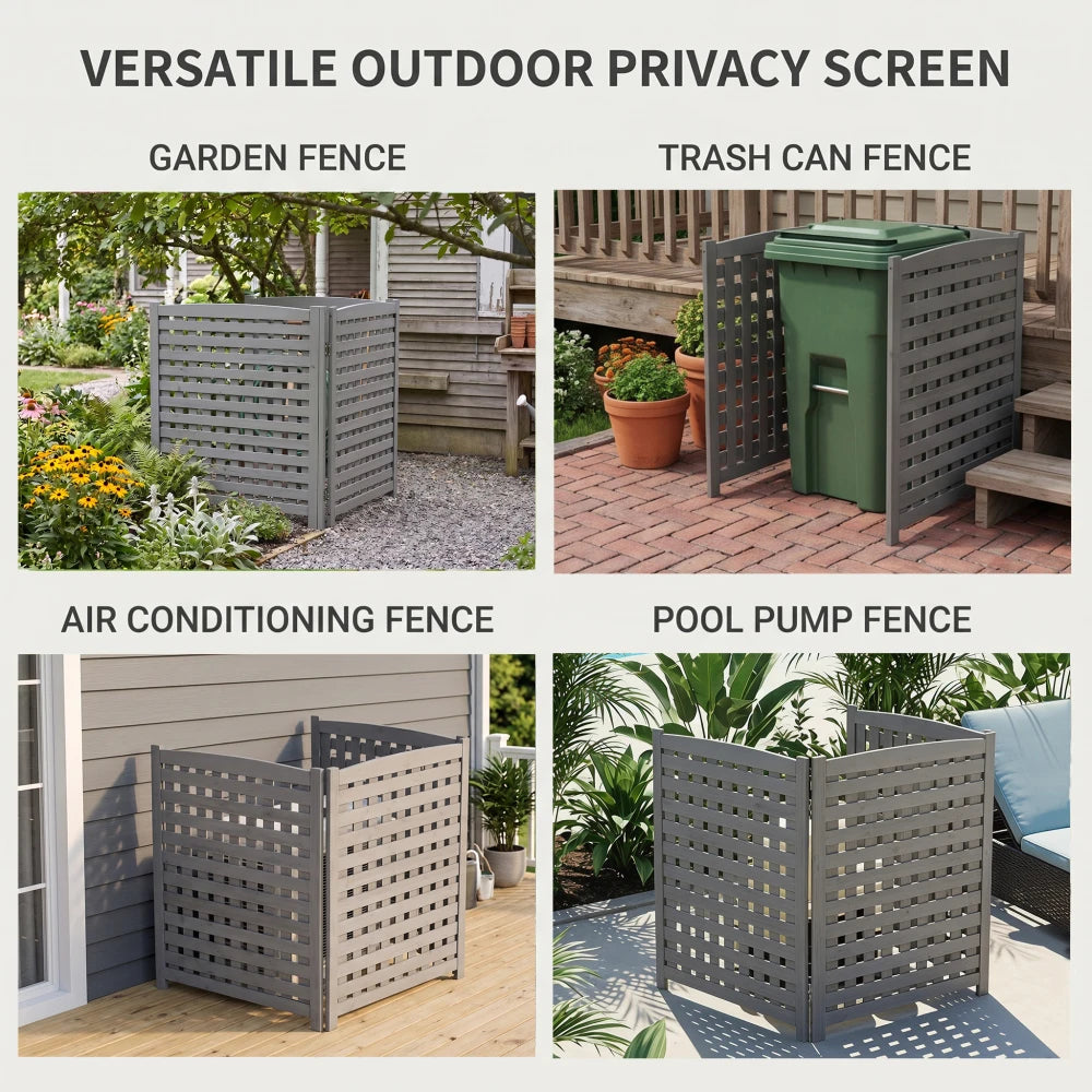 Wooden Outdoor Air Conditioner Privacy Screen Freestanding Garden Fence