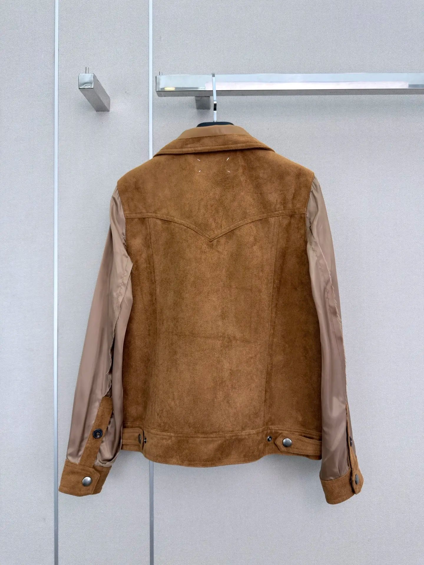 Women's Leather Long Sleeve Lapel Button Jacket Autumn Winter