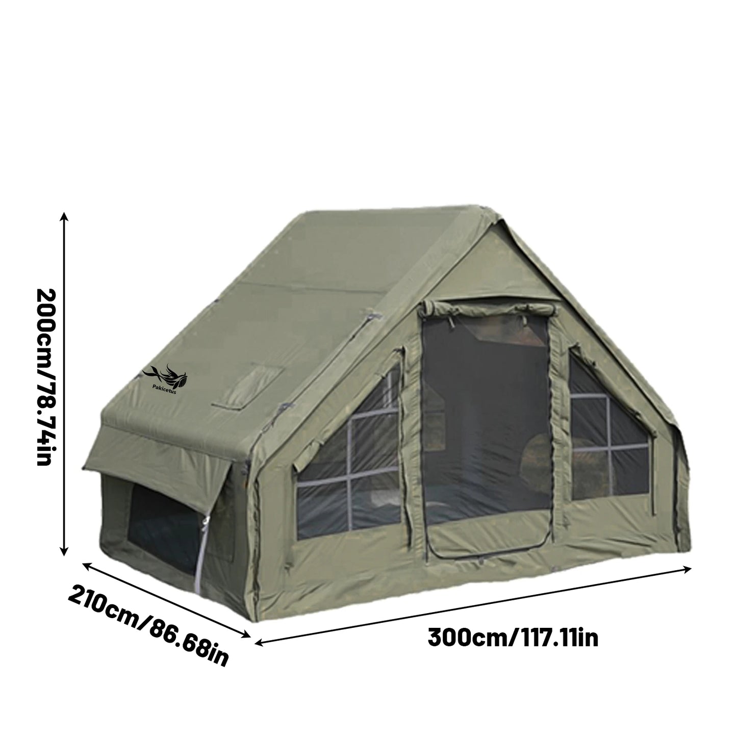 Pakicetus 4-8 Person Inflatable Camping Tent Quick Setup Waterproof Shelter