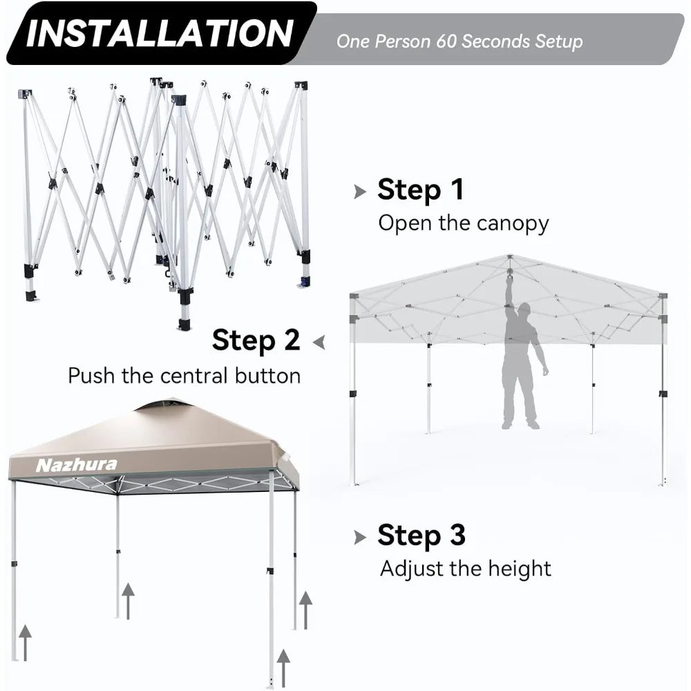 Pop Up Canopy Tent With Sand Weight Bag For Easy One Person Setup