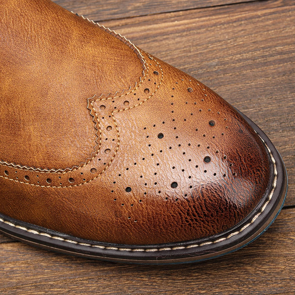 Hecrafted Mens Casual Chelsea Ankle Boots With Elastic Sides