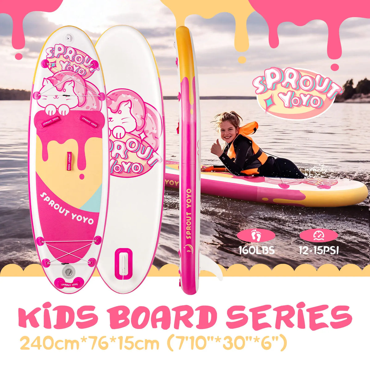 Spatium Kids Inflatable Stand Up Paddle Board With Accessories