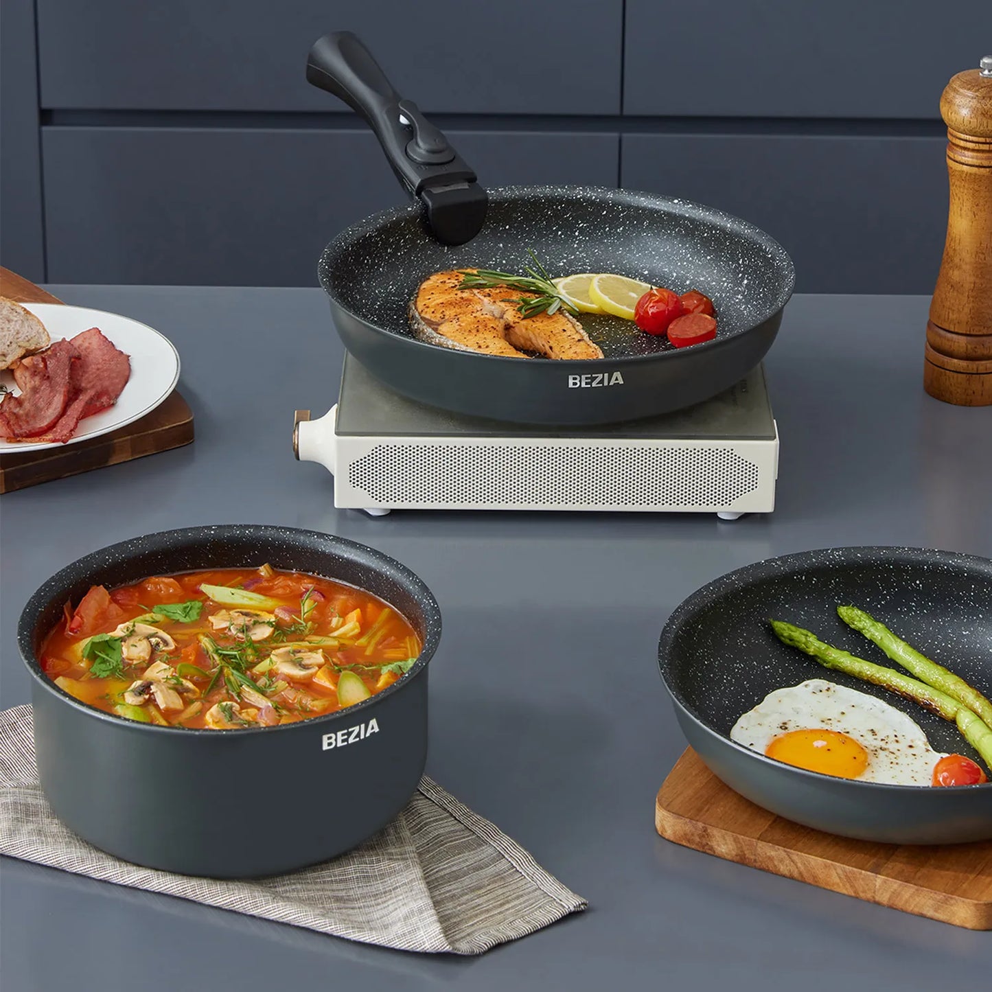Induction Cookware Set, 10-Piece Nonstick Pots And Pans
