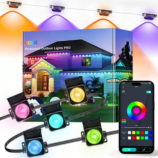 MIMIRGB Outdoor LED String Lights With MusicSync Color Changing Waterproof