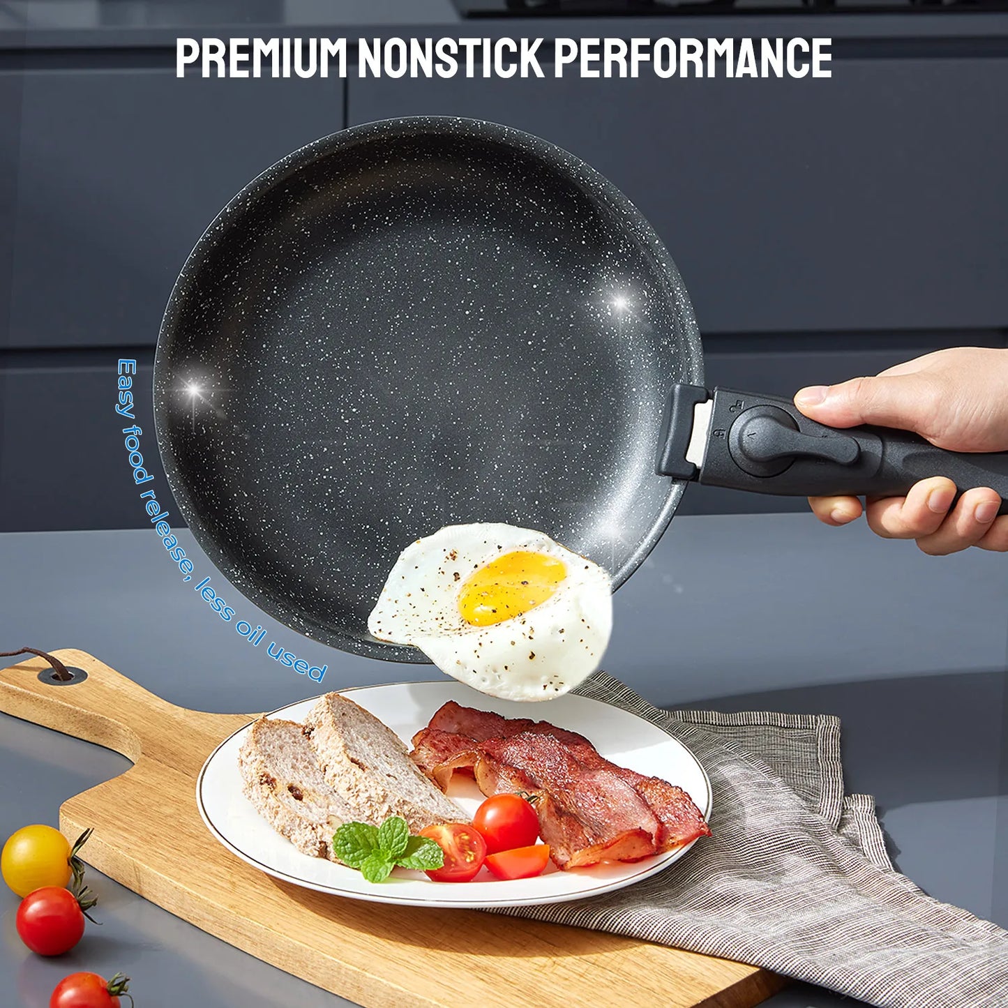 Induction Cookware Set, 10-Piece Nonstick Pots And Pans