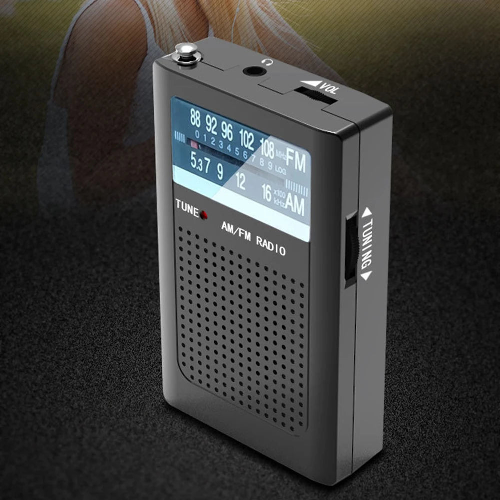 Shunmaii Pocket AM FM Radio Builtin Antenna Portable Dual Speakers