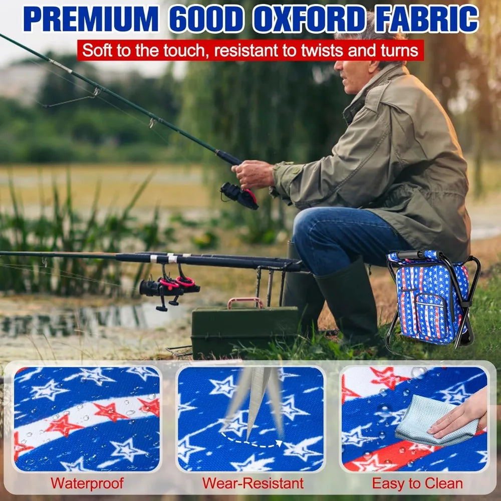 NBVCX Heavy Duty Folding Cooler Backpack Stool For Camping