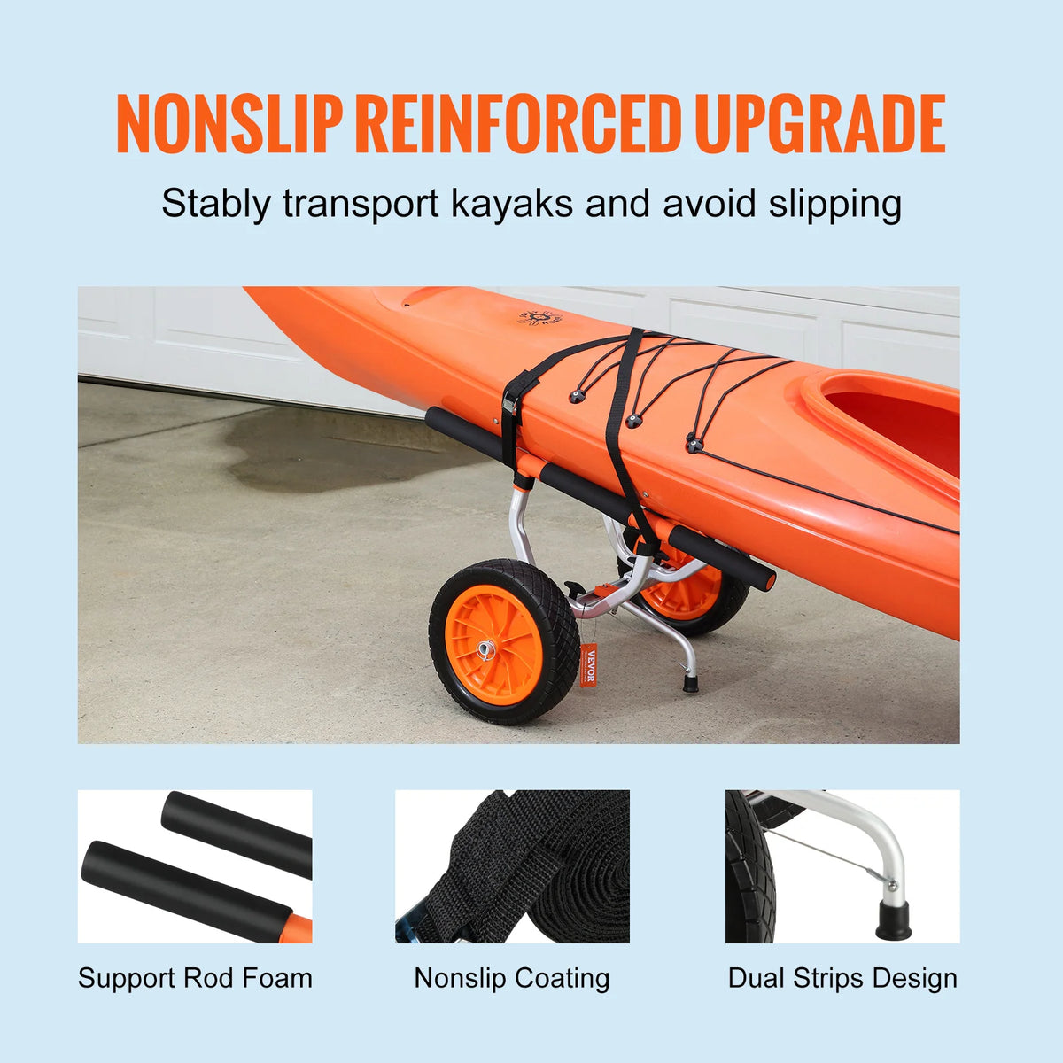 SucceBuy Adjustable Heavy Duty Kayak and Canoe Transport Cart