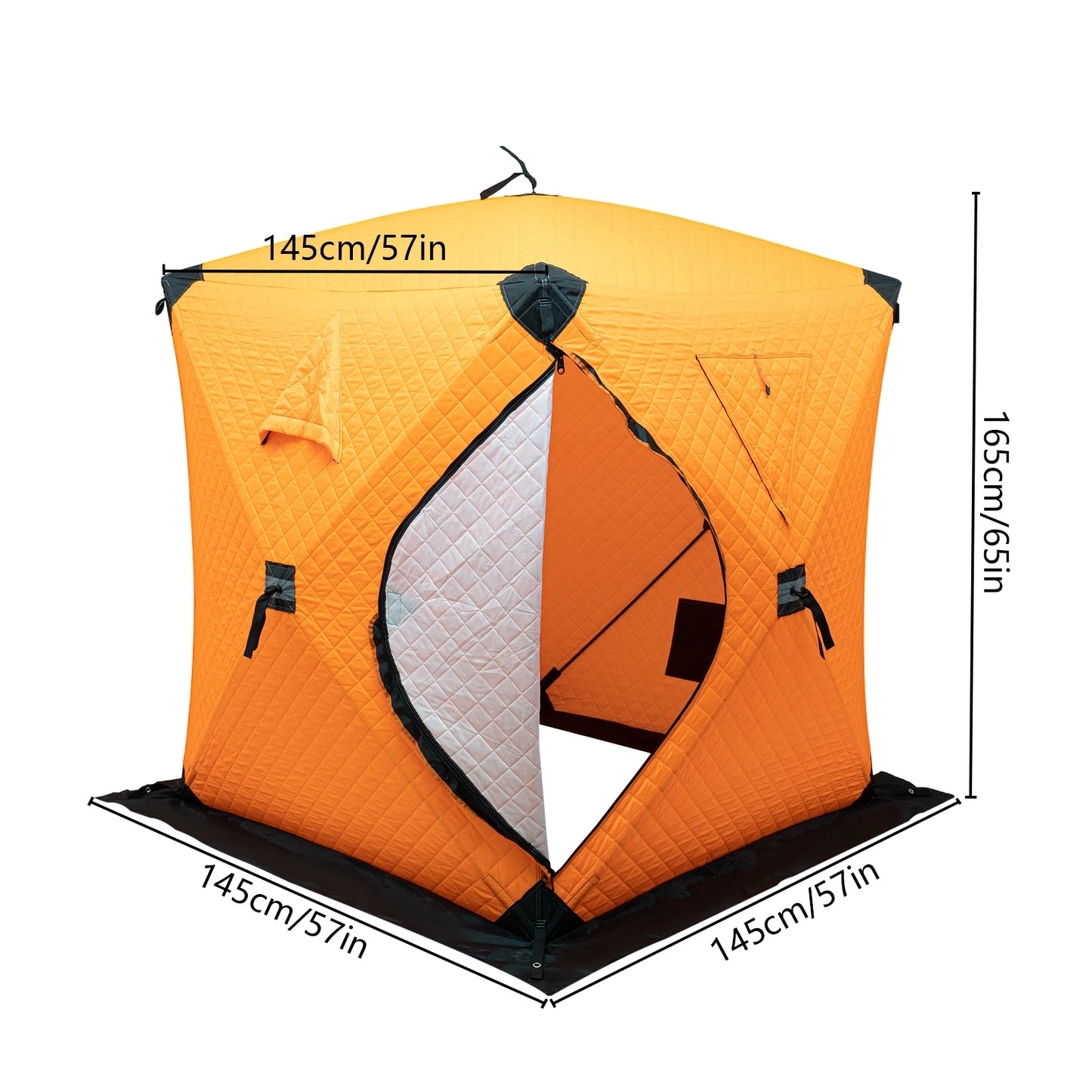 Bymaocar Ice Fishing Tent Thermal Shelter With Dual Zipper Windproof